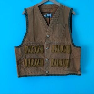 Saftbak Vintage Canvas Surplus Hunters Vest Brown L Game Utility USA Grandpa